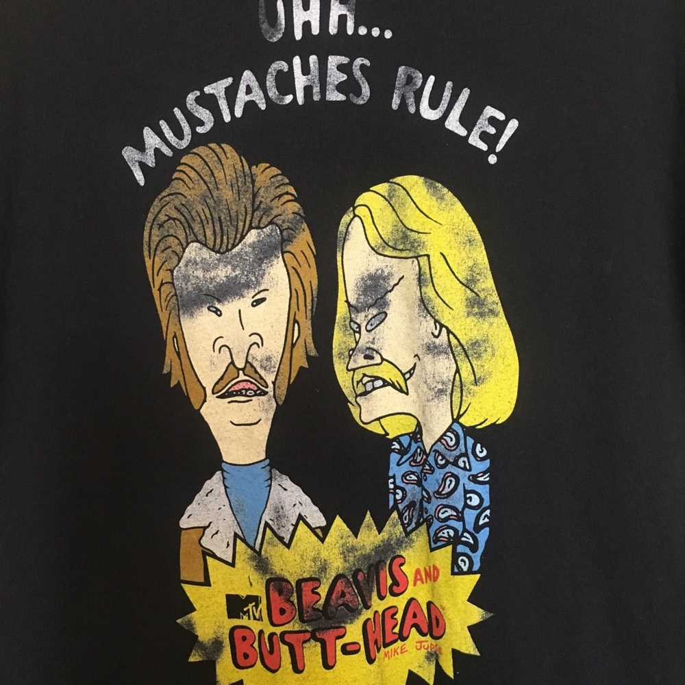 MTV Beavis and Butthead Mustaches Rule Mens Shirt